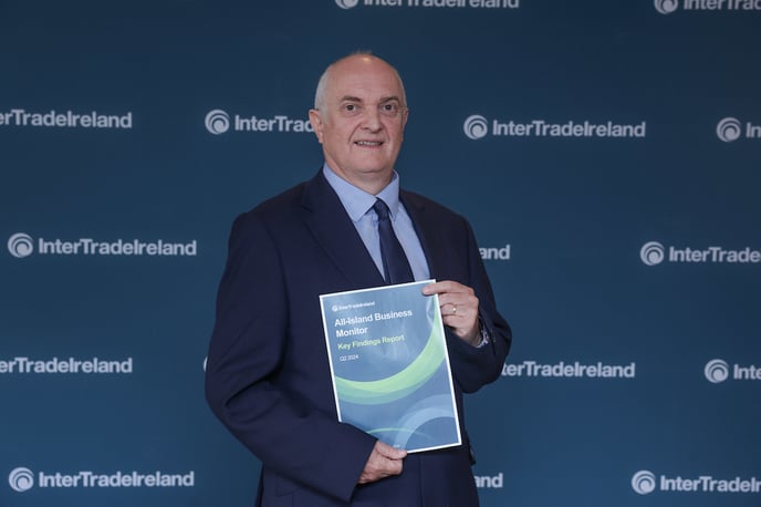 InterTradeIreland's Director of Strategy Martin Robinson with the AIBM Report for Q2 2024.